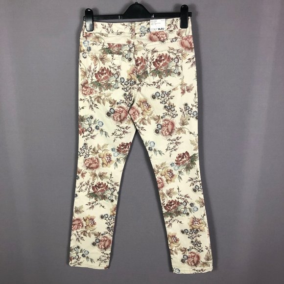 Code Bleu Tan Floral Chelsea Classic Straight Jeans Size 6P - Picture 7 of 11